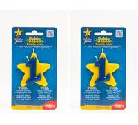 dekora - Vela Cumpleaños Solidaria | Velas Especiales de Estrella - Velas Doble Mecha Fundación Pequeño Deseo - Número 1 (Paquete de 2)