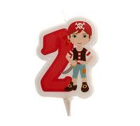 Dekora - Vela de Cumpleaños 2D de Pirata para Tartas Infantiles - Numero 2