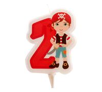 Dekora - Vela de Cumpleaños 2D de Pirata para Tartas Infantiles - Numero 2