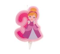 Dekora - Vela de Cumpleaños 2D de Princesa para Tartas Infantiles - Numero 3