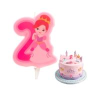 Dekora - Vela de Cumpleaños 2D de Princesa para Tartas Infantiles - Numero 2