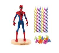 dekora | Vela Decorativa | Sin Aroma | Kit PVC Spiderman con 10 Velas para Decorar Tartas | Cera de Parafina
