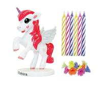 dekora | Vela Decorativa | Sin Aroma | Kit PVC Unicornio con 10 Velas para Tartas | Decoración de Tartas