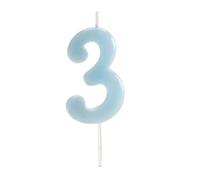 dekora - Velas Cumpleaños Numeros Comic Azul | Vela Numero 3