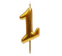 dekora - Velas de Cumpleaños Doradas Números 1 | Decoración Original para Tartas | Velas Metálicas color oro | Cumpleaños Infantil y Adulto