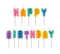 dekora - Velas de Letras "Happy Birthday" de 8cm en Colores Pastel - Decora Tu Tarta con Estilo y Alegría | Perfecto para Todas las Celebraciones de Cumpleaños