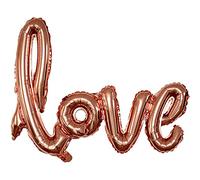 DekoRex Globo de aluminio "Love" para llenar con aire, propuesta de boda, guirnalda de matrimonio, decoración del día de San Valentín, 100 cm, color oro rosa