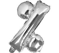 DekoRex - Globo de plata (40 cm, bola de cumpleaños, decoración de bodas, signo especial)