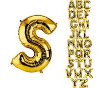 DekoRex Globo oro 100cm Globo de Celebración de Boda (Letra S)