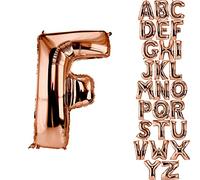 DekoRex Globo oro rosa 100cm Globo de Celebración de Boda (Letra F)