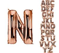 DekoRex Globo oro rosa 100cm Globo de Celebración de Boda (Letra N)