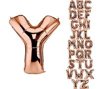 DekoRex Globo oro rosa 100cm Globo de Celebración de Boda (Letra Y)