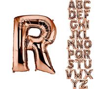 DekoRex Globo oro rosa 40cm Globo de Celebración de Boda (Letra R)