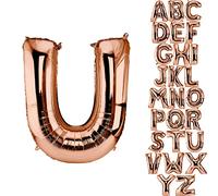 DekoRex Globo oro rosa 40cm Globo de Celebración de Boda (Letra U)