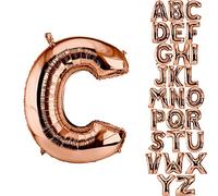 DekoRex Globo oro rosa 82cm Globo de Celebración de Boda (Letra C)