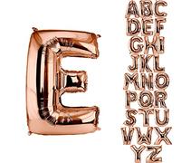 DekoRex Globo oro rosa 82cm Globo de Celebración de Boda (Letra E)