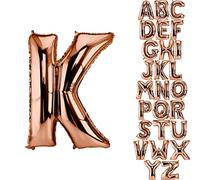 DekoRex Globo oro rosa 82cm Globo de Celebración de Boda (Letra K)