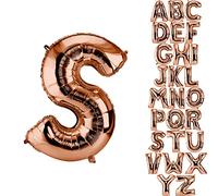 DekoRex Globo oro rosa 82cm Globo de Celebración de Boda (Letra S)