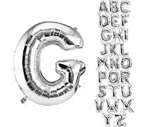 DekoRex Globo Plateado 82cm Globo de Celebración de Boda (Letra G)