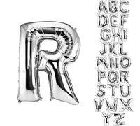 DekoRex Globo Plateado 82cm Globo de Celebración de Boda (Letra R)