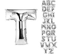 DekoRex® Letras Globo de hoja inflable para su celebración de cumpleaños o para su boda de helio 100 cm letra T