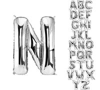 DekoRex® Letras Globo de hoja inflable para su celebración de cumpleaños o para su boda de helio 100 cm Letra N