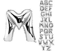 DekoRex® Letras Globo de hoja inflable para su celebración de cumpleaños o para su boda de helio 100 cm letra M