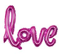 DekoRex® „Love“ Globo Amor Letras Globos Papel Brillante Decoración para Aire 100cm Rojo Metallic