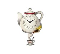 DEKORI Reloj de pared con péndulo, fabricado en Italia, diseño moderno, ideal para la cocina, movimiento silencioso y diseño elegante (color gris)