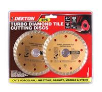 Dekton Juego de 2 discos turbo de diamante de 115 mm | Corte de precisión para metal, piedra y cerámica | Tamaños de disco versátiles | Ideal para proyectos de bricolaje y uso profesional |