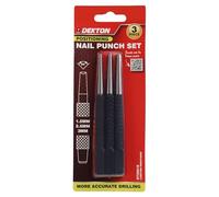 Dekton Juego de 3 perforadoras de uñas, acero de aleación tratado térmicamente, asas moleteadas forjadas, cara cuadrada grande, precisión de 1,5 mm, 2 mm y 3 mm para madera y metal