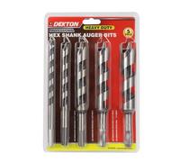 Dekton Juego de 5 brocas de taladro de alta resistencia para madera de 10 a 20 mm, acero al carbono para mayor durabilidad, perfectas para carpintería, construcción, perforación de precisión suave con