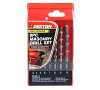 Dekton Juego de 8 brocas para mampostería Pro de 2 a 10 mm, incluye caja de almacenamiento resistente, punta de carburo, incluye taladro de 8 tamaños, brocas duraderas con punta de carburo para