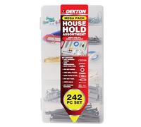 Dekton Juego surtido para el hogar, kit de herramientas esenciales para el hogar, incluye tornillos, clavos, ganchos para fotos, enchufes de pared, estuche de almacenamiento organizado, perfecto para