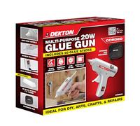 Dekton Kit de pistola de pegamento con cable de 20 W, incluye 50 barras de pegamento, calentamiento rápido, diseño compacto, gatillo fácil de usar, perfecto para bricolaje, manualidades y reparaciones
