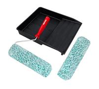 DEKTON Rodillo y bandeja de 9 pulgadas con 2 fundas - Rodillo tejido para emulsión | Ideal para pinturas de emulsión en paredes y techos | Mangas de tela tejida de pelo medio | Acabado duradero |
