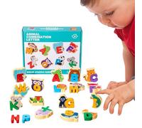 del Alfabeto, Juego Educativo de Animales para Estimular el Razonamiento, Desarrollo de Habilidades Motoras Finas y Cognitivas para Niños de 3+ Años en Casa, Aula y Viajes