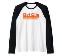 Del City, Oklahoma, estilo retro de los años 80 Camiseta Manga Raglan