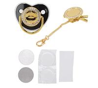 del Clip del Chupete de Bling del beb, Decoracin Personalizada de la Foto del Cristal Artificial DIY para el Nio (M