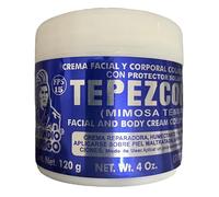 Del Indio Papago Tepezcohuite - Crema para la piel, colágeno y vitamina E, protector solar SPF-15, color blanco