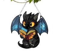 Del Libro Del Dragón | 1 Pieza De Decoración Para Atrapasoles De Libros | Decoración Para Colgar Ventanas De Acrílico Teñido 2D | Para Colgar En Ventanas Y Paredes Para Dormi