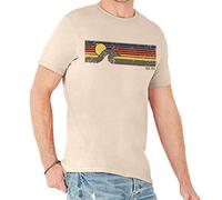 Del Sol Camiseta clásica para hombre - Sunset Wave, camiseta de brezo natural - cambia de negro a colores vibrantes en el sol - 90% algodón peinado hilado, 10% poliéster - Talla M