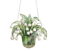 - del Valle de los Lirios, Panel de Color, Decoración de Ventanas Vibrante, Arte Floral Radiante | Elegante Colgador Para El Jardín De La Casa,