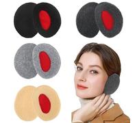 DELAESI 4 pares de orejeras de invierno, orejeras para mujer y hombre, orejeras esponjosas, orejeras para casco de bicicleta, orejeras acolchadas y cálidas para actividades al aire libre