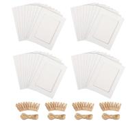 DELAESI 40 Piezas Marcos de Fotos Colgar Fotos 10 x 15 cm Guirnalda de Fotos con 40 Pinza Madera y 4 Piezas Cuerda Marco de Fotos Carton para Decoración Pared Cumpleaños Fiesta (Blanco)