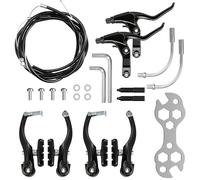 DELAESI Juego de Frenos para Bicicleta Set de Frenos Negro V-Brake con Cable de Freno Maneta de Freno Pastillas de Freno Universal Aluminio Frenos para Bicicleta para la Mayoría de Bicicletas