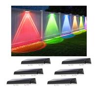 Delaiglow Aplique Pared Exterior Solar 7 Colores | Pack 6 Luces Solares Impermeables con RGB y Luz Automática para Jardín, Terraza o Balcón