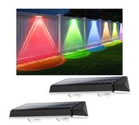 Delaiglow Luz Solar Exterior Pared, RGB Aplique Solar Exterior,IP67 Impermeable,7 Colores Luces Solares Led Jardin,Para Jardin Pared Porche BalcóN,2 Pack RGB