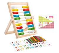 DELAIHUIL Abacos para Niños Primaria Ábaco Infantil Juguetes de Madera, Compacto y portátil Abacus Matematicas Montessori, Abacos para Niños Primaria Ayuda Aritmética con 100 Bolas de Cuentas