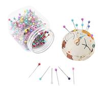 Delaman 500pcs Perlas de Coser Perlas de Colores con Cojín de Pin, Acolchar los Pernos, Tela Cubierta Cojín Pin Botella de Costura Craft